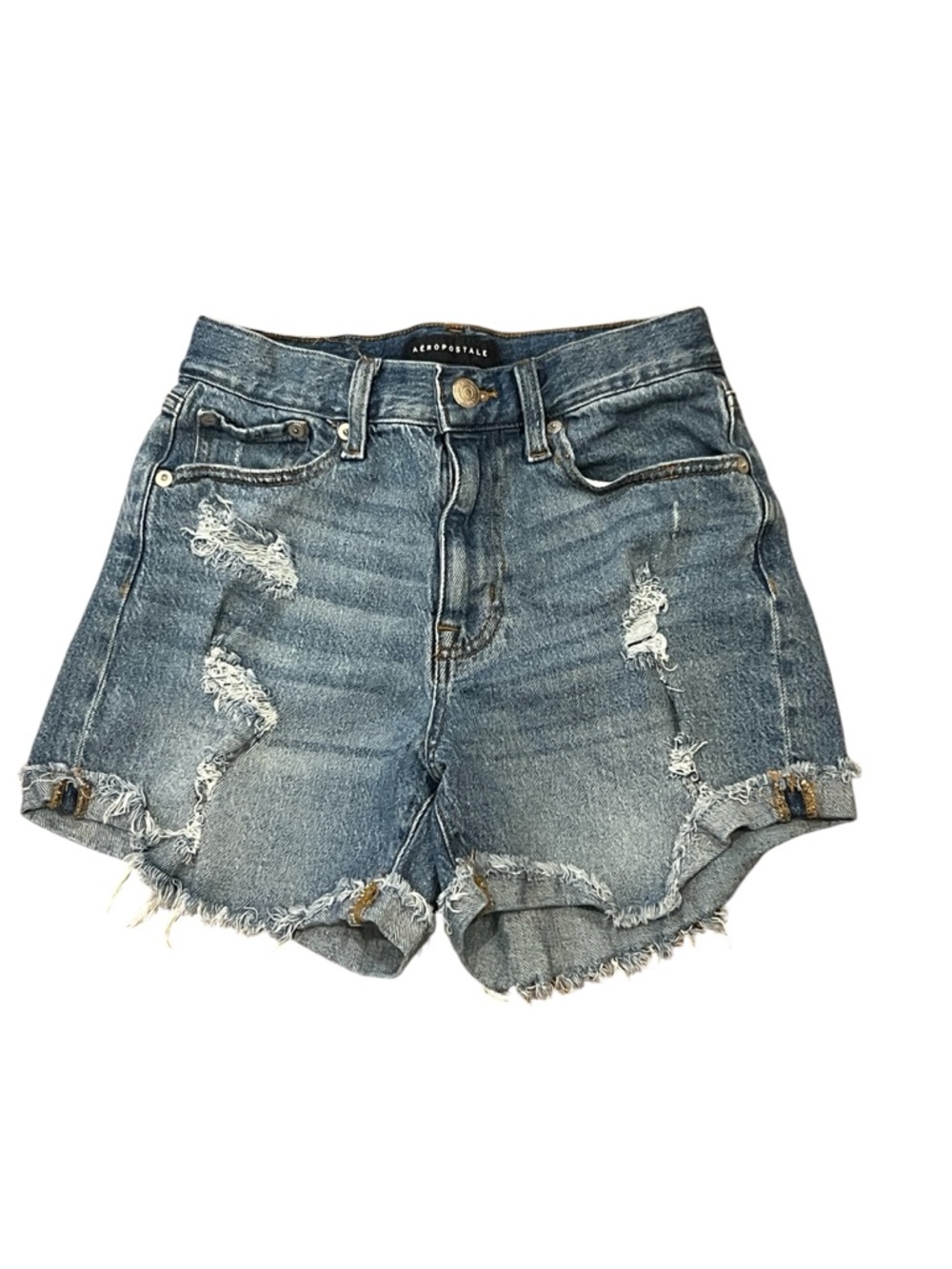 Aeropostale Distressed Denim “Mom Short”  Shorts Size 0